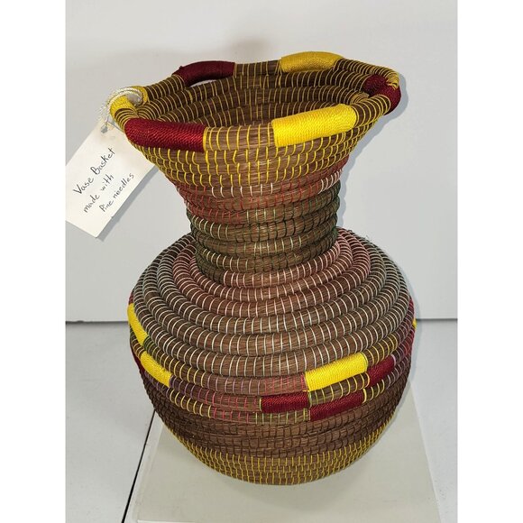 Dancing with Joy Creations Vase Basket Made with Pine Needles NEW NWT - Picture 2 of 5